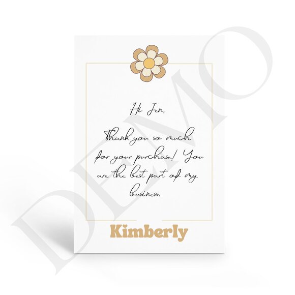 Groovy Flower Thank You Note Cards with Your Name - Picture 3 of 5